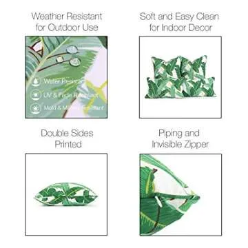 Hofdeco Tropical Indoor Outdoor Pillow Covers Set of 2