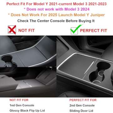 Ganluuree Center Console Organizer Tray 3PCS for Tesla Model Y and 3 Interior Accessories