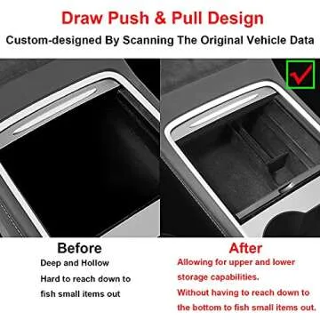 Ganluuree Center Console Organizer for Tesla Model Y and 3