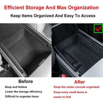 Ganluuree Center Console Organizer for Tesla Model Y and 3