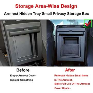 Ganluuree Center Console Organizer for Tesla Model Y and 3