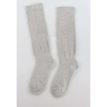 STYLEGAGA Women's Fall Winter Slouch Knit Socks Slouchy Socks Women Scrunch Socks Women Scrunchie Socks 2Pair (Lt Gray - 2Pair)