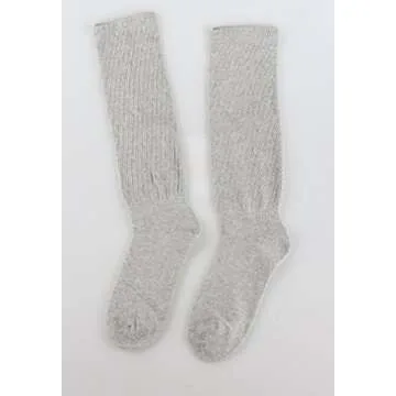 STYLEGAGA Women's Fall Winter Slouch Knit Socks Slouchy Socks Women Scrunch Socks Women Scrunchie Socks 2Pair (Lt Gray - 2Pair)