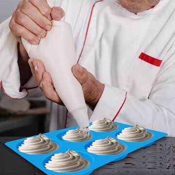 Sidosir Round Silicone Mold for Baking, 4inch Large Breakfast Sandwiches Mold Silicone for Whoopie Pie, Non-Stick Hamburger Buns Molds for Egg Pan, Resin Coaster