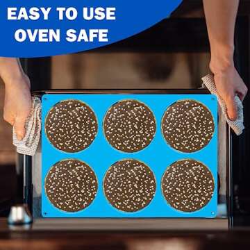 Sidosir Round Silicone Mold for Baking, 4inch Large Breakfast Sandwiches Mold Silicone for Whoopie Pie, Non-Stick Hamburger Buns Molds for Egg Pan, Resin Coaster