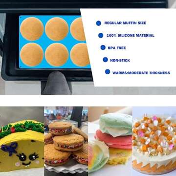 Sidosir Round Silicone Mold for Baking, 4inch Large Breakfast Sandwiches Mold Silicone for Whoopie Pie, Non-Stick Hamburger Buns Molds for Egg Pan, Resin Coaster