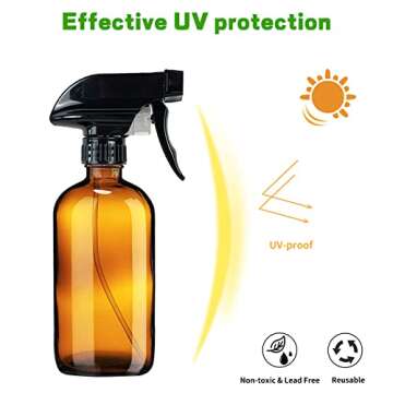 Byekok 16oz Glass Spray Bottles with Silicone Sleeve