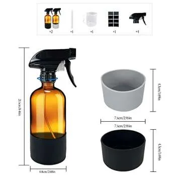 Byekok 16oz Glass Spray Bottles with Silicone Sleeve