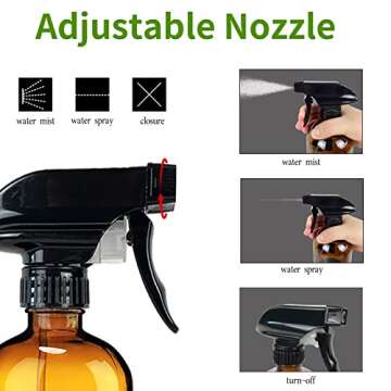 Byekok 16oz Glass Spray Bottles with Silicone Sleeve