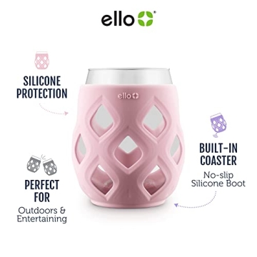 Ello Cru 17oz Stemless Wine Glass Set with Sleeves