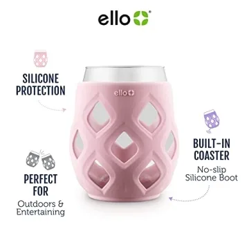Ello Cru 17oz Stemless Wine Glass Set with Sleeves