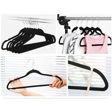Yaheetech Velvet Hangers Space Saving Closet Organizers for All