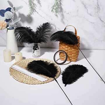 Holmgren Black Ostrich Feathers Kit for Events and Deco