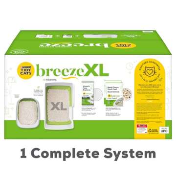 Purina Tidy Cats Non Clumping Litter System, Breeze XL All-in-One Odor Control & Easy Clean Multi Cat Box - 18 lb. Box