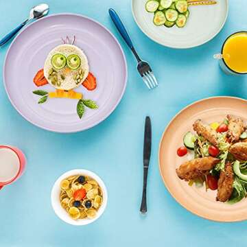 SHECIPIN Eco-Friendly Unbreakable Wheat Straw Plates 6 Pack