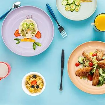 SHECIPIN Eco-Friendly Unbreakable Wheat Straw Plates 6 Pack