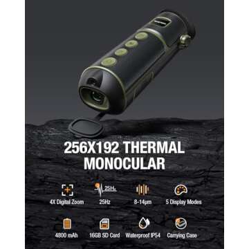 Teslong Thermal Monocular, 256x192 Thermal Imaging Monocular Handheld Infrared Scope, Weather-Resist...