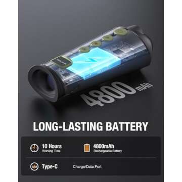 Teslong Thermal Monocular, 256x192 Thermal Imaging Monocular Handheld Infrared Scope, Weather-Resistant Vision Short Range for Hunting, Outdoor Camping, Travel