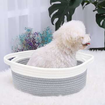 Cute ABenkle Small Woven Storage Basket for Organizing