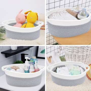 Cute ABenkle Small Woven Storage Basket for Organizing