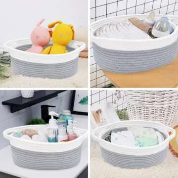 Cute ABenkle Small Woven Storage Basket for Organizing