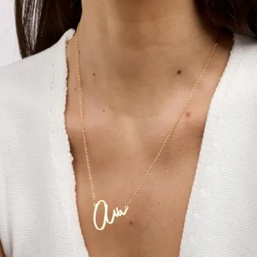 Personalized Gold Name Necklace Modern Script Custom Jewelry