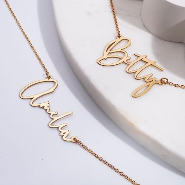 Personalized Gold Name Necklace Modern Script Custom Jewelry