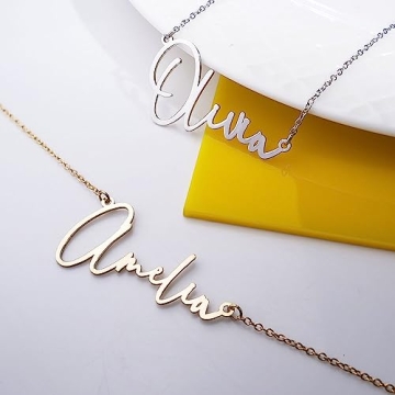 Personalized Gold Name Necklace Modern Script Custom Jewelry