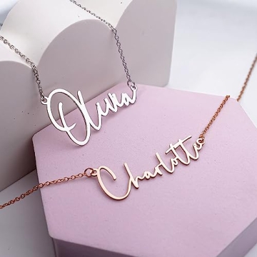 Personalized Gold Name Necklace Modern Script Custom Jewelry