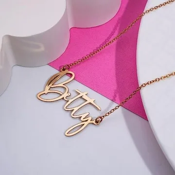 Personalized Gold Name Necklace Modern Script Custom Jewelry