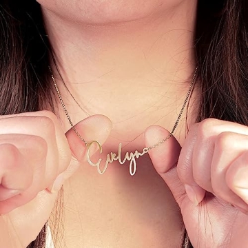 Personalized Gold Name Necklace Modern Script Custom Jewelry