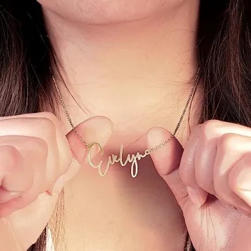 Personalized Gold Name Necklace Modern Script Custom Jewelry