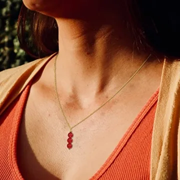14K Gold Filled Carnelian Necklace for Women