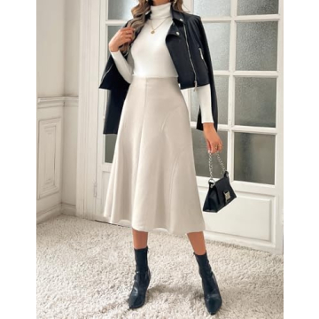 Kate Kasin Suede Midi Skirt for Women - Chic & Versatile