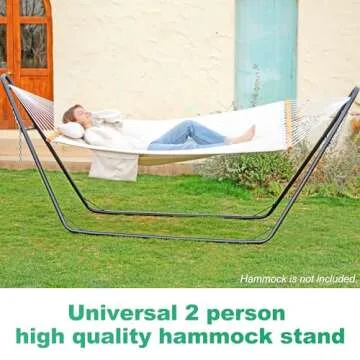 Gafete Universal 2 Person Hammock Stand with 600 lbs Capacity, Adjustable Powder-Coated Steel - Fits...