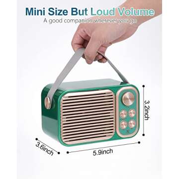 JIEFOCH Karaoke Machine for Kids & Adults, Portable Mini System with 2 Wireless Microphones & Bluetooth Connectivity,Sing Your Heart Out (Retro Green)