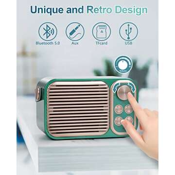 JIEFOCH Karaoke Machine for Kids & Adults, Portable Mini System with 2 Wireless Microphones & Bluetooth Connectivity,Sing Your Heart Out (Retro Green)