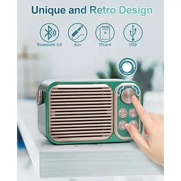 JIEFOCH Karaoke Machine for Kids & Adults, Portable Mini System with 2 Wireless Microphones & Bluetooth Connectivity,Sing Your Heart Out (Retro Green)
