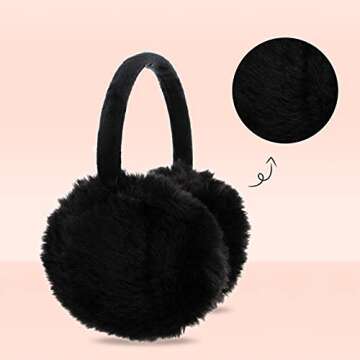 POXIMI Women Winter Earmuffs Girl Ski Adjustable Ear Covers for Kid Cute Bow Ear Warmer Outdoor Earm...