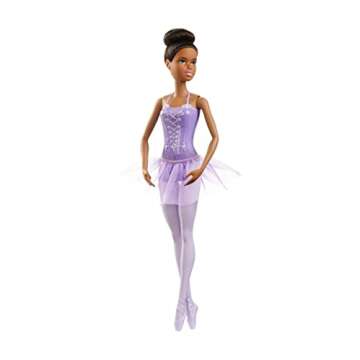 Barbie Ballerina Doll, Brunette Wearing Removable Purple Tutu, Sculpted Toe Shoes & Ballet Arms