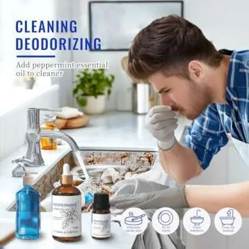 HIQILI Peppermint Essential Oil - 3.38 Fl Oz for Refreshing