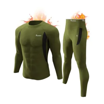 romision Thermal Underwear for Men, Fleece Lined Long Johns Hunting Gear Base Layer Top Bottom Set f...