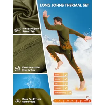 romision Thermal Underwear - Fleece Lined Comfort for Men
