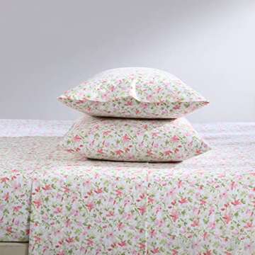 Laura Ashley Queen Cotton Percale Bedding Set - Norella Pink
