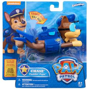SwimWays Paw Patrol Paddlin' Pups Pool Toys & Outdoor Games, Bath Toys & Pool Party Supplies for Kids Aged 4 & Up, No Batteries Required, Chase