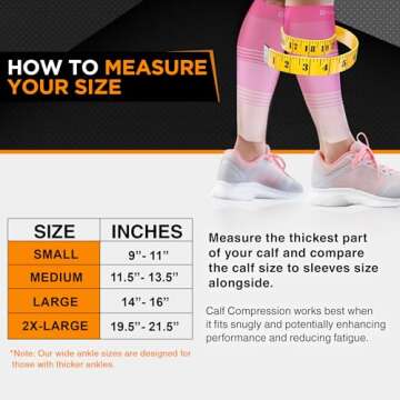 Doc Miller Compression Calf Sleeve for Men & Women, Medical Grade, 20-30mmHg Graduated Support for Running, Calf Tear, Shin Splints, Knee High, Calf Sleeves, Stripes Design, Large, 1 Pair