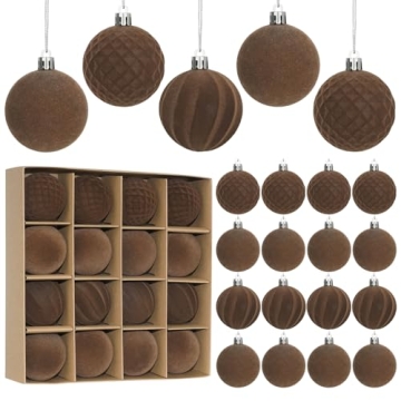Velvet Christmas Balls Set - 16 Pcs Shatterproof Decor