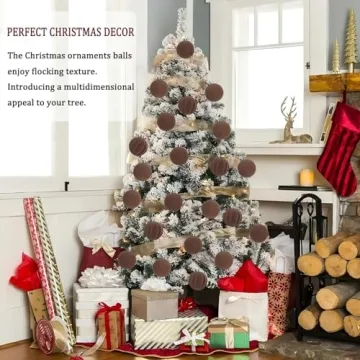 Velvet Christmas Balls Set - 16 Pcs Shatterproof Decor