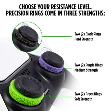 KontrolFreek Precision Rings | Aim Assist Motion Control for Playstation 4 (PS4), PS5, Xbox One, XBX, Switch Pro & Scuf Controller (Black/Purple/Green)