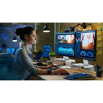 Zimilar 2 Pack Monitor Stand Riser, Acrylic Computer Stand Riser for Computer, Laptop, Printer, Notebook, iMac, Crystal Clear Laptop Stand and Monitor Riser(Large & Small Acrylic)